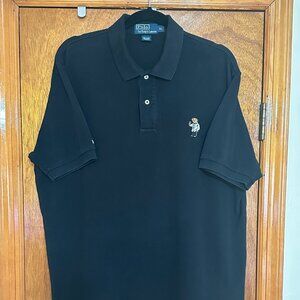Ralph Lauren Men's Black XL Bear Polo Shirt